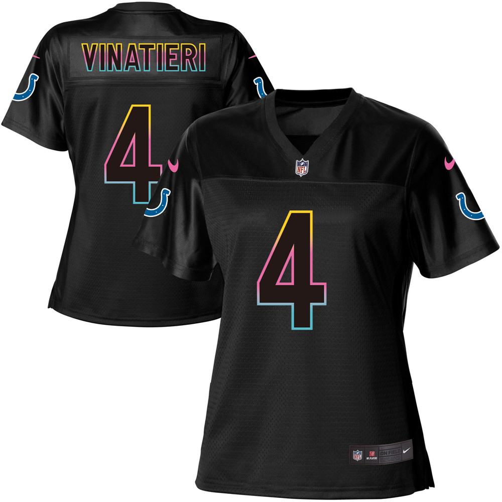 Women's Game Adam Vinatieri Nike Jersey Black - #4 Fashion NFL Indianapolis Colts